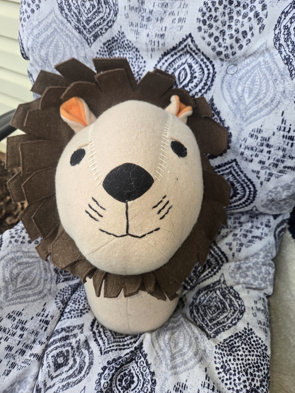 Target Plush Lion Head Pillow - Beige and Brown
